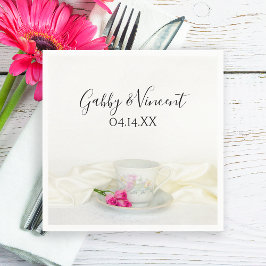 Blumenkohl und Rosenhochzeit Serviette