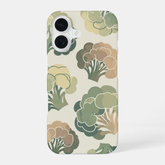 Blumenkohl-Vintage-Muster iPhone 16 Hülle (Rückseite)