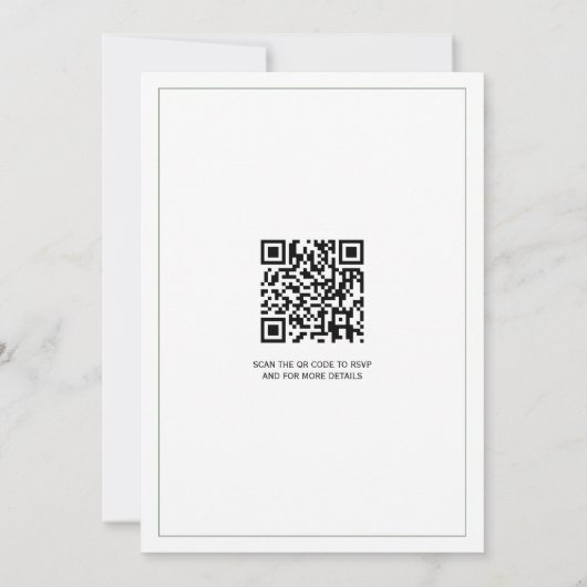 Blumenkohl-Wappen-Monogramm QR-Code Hochzeit Einladung (Rückseite)