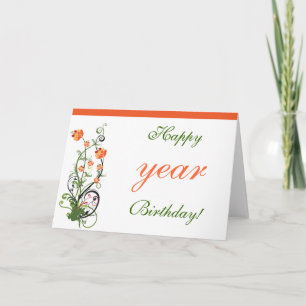 Blumenkohl/Wein Geburtstag nach Jahr Grußkarte Karte