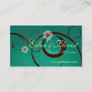 Blumenkohl-Wirbel, Aquamarin grün Visitenkarte