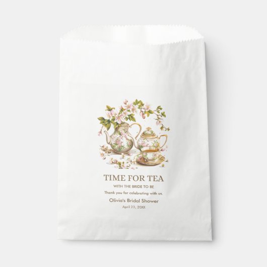 Blumenkohl-Zeit für Tee-Brautparty Geschenktütchen (Vorderseite)