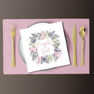 Blumenkohle Glückwunsch Grad Glitzer Typografie Serviette