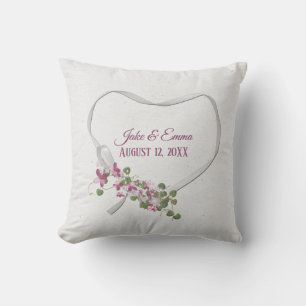 Blumenkohlenkraut mit Hochzeitdatum-Kissen Kissen