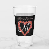 Blumenkohlensortiment Rose Heart Monogram Glas (Vorderseite)