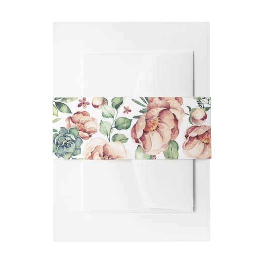 Blumenkohlsukkulturen Vintage Hochzeit im Herbst Einladungsbanderole (Vorderseite Beispiel)