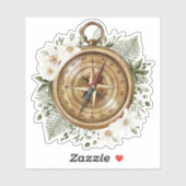 Blumenkompass Aufkleber (Blatt)