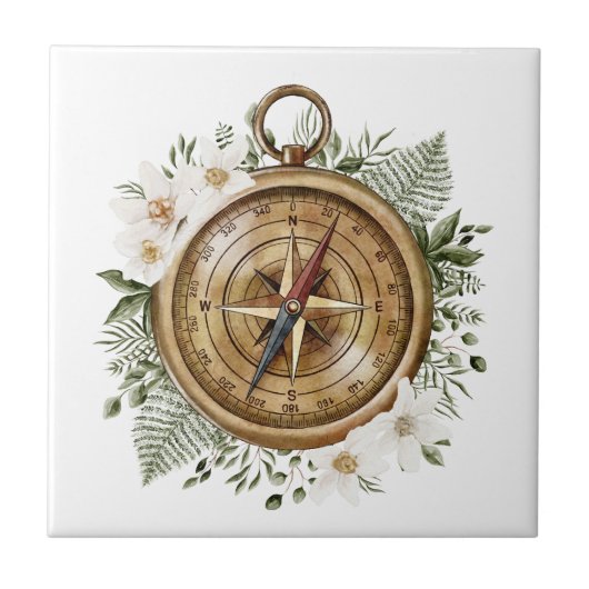 Blumenkompass Fliese (Vorderseite)