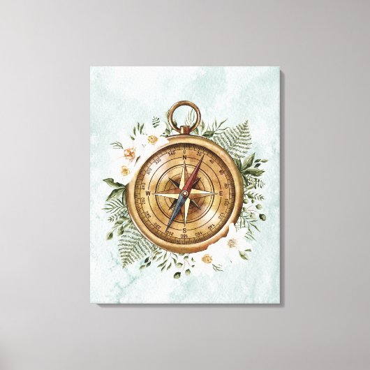 Blumenkompass Leinwanddruck (Vorderseite)