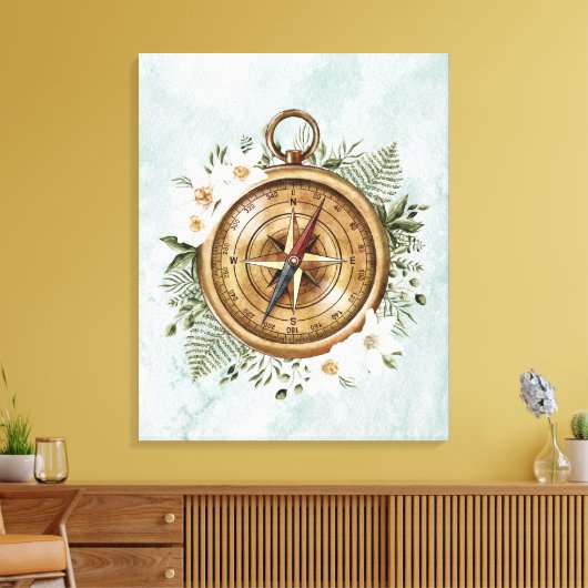 Blumenkompass Leinwanddruck (Insitu (Wohnzimmer))