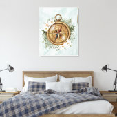 Blumenkompass Leinwanddruck (Insitu (Schlafzimmer))