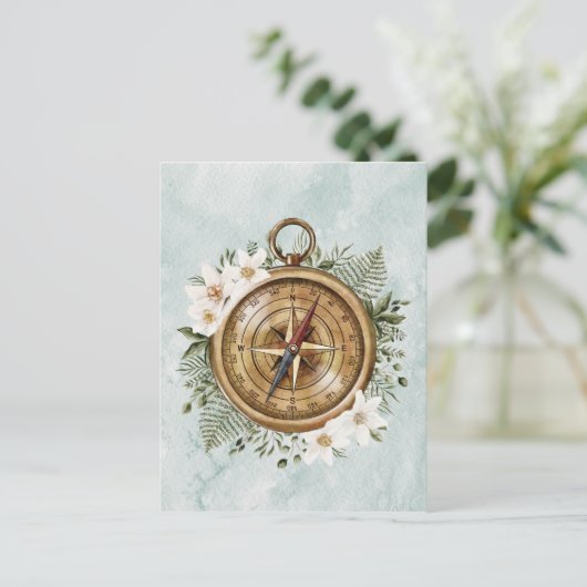Blumenkompass Postkarte (Stehend Vorderseite)