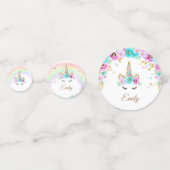 Blumenkonfetti mit Regenbogen und Glitzern Konfetti (Vorderseiten)