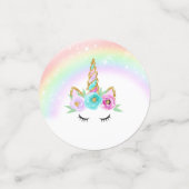 Blumenkonfetti mit Regenbogen und Glitzern Konfetti (Klein Vorderseite)