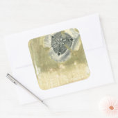 Blumenkopf Abstrakt mit glänzender Textur Quadratischer Aufkleber (Umschlag)