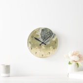 Blumenkopf Abstrakt mit glänzender Textur Runde Wanduhr (Zuhause)