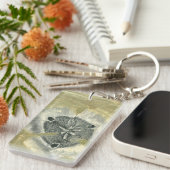 Blumenkopf Abstrakt mit glänzender Textur Schlüsselanhänger (Vorderseite rechts)