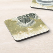 Blumenkopf Abstrakt mit glänzender Textur Untersetzer (Linke Seite)