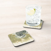 Blumenkopf Abstrakt mit glänzender Textur Untersetzer (Rechte Seite)