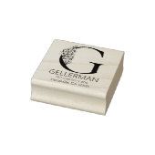 Blumenkopfbrief - G - Rücksendeadresse Monogramm Gummistempel (Stempel)