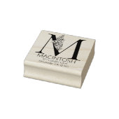 Blumenkopfbrief - M - Rücksendeadresse Monogramm Gummistempel (Stempel)