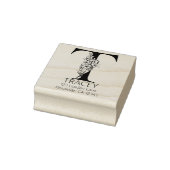 Blumenkopfbrief - T - Rücksendeadresse Monogramm Gummistempel (Stempel)