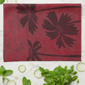 BlumenkopfSilhouetten über den Hintergrund der Kri Handtuch (Gefaltet)