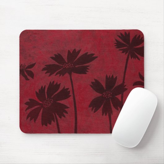 BlumenkopfSilhouetten über den Hintergrund der Kri Mousepad (Mit Mouse)