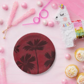 BlumenkopfSilhouetten über den Hintergrund der Kri Pappteller (Party)