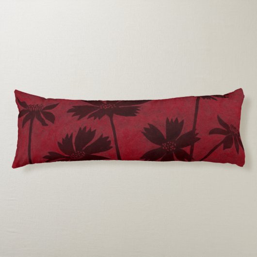 BlumenkopfSilhouetten über den Hintergrund der Kri Seitenschläferkissen (Vorderseite)