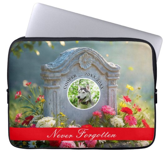 Blumenkopfstein Foto Hundeschema Laptopschutzhülle (Vorderseite)