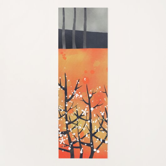 Blumenkoralle Abstrakt Orange Yogamatte (Vorderseite)