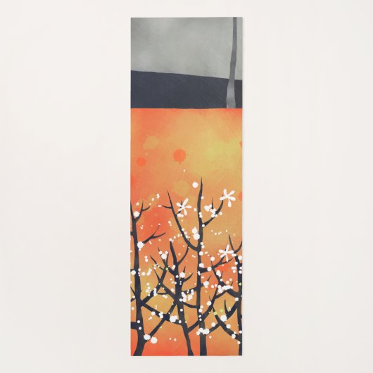 Blumenkoralle Abstrakt Orange Yogamatte (Rückseite)