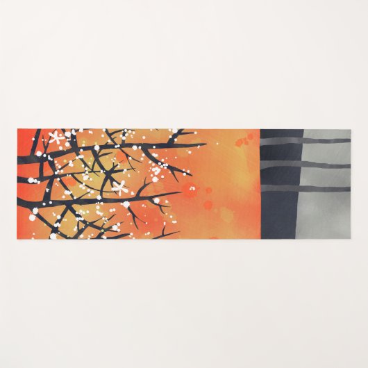 Blumenkoralle Abstrakt Orange Yogamatte (Vorderseite (Horizontal))