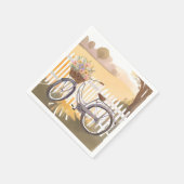 Blumenkorb Fahrrad | Florale Wasserfarbe Serviette (Ecke)