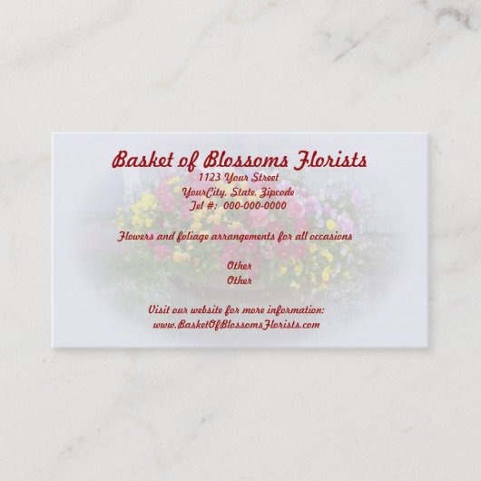 Blumenkorb Visitenkarte (Vorderseite)