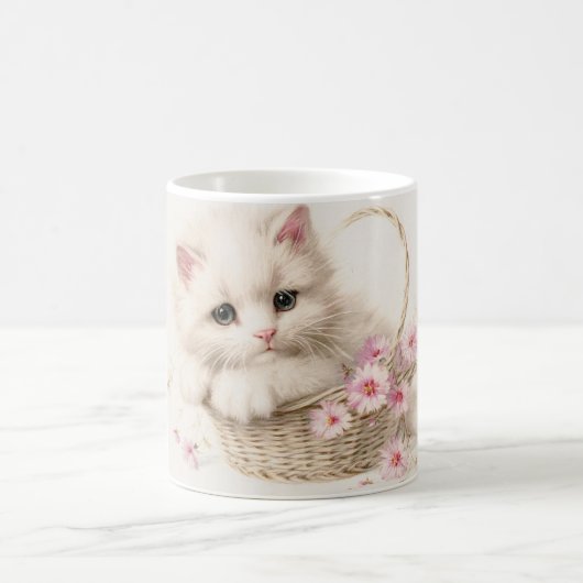 Blumenkörbchen Kätzchen Kaffeetasse (Mittel)