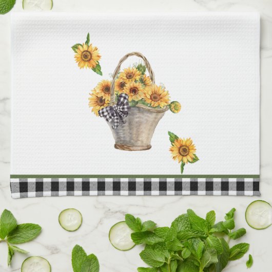 Blumenkörbe Geschirrtuch (Gefaltet)