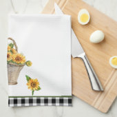 Blumenkörbe Geschirrtuch (Viertel Falte)