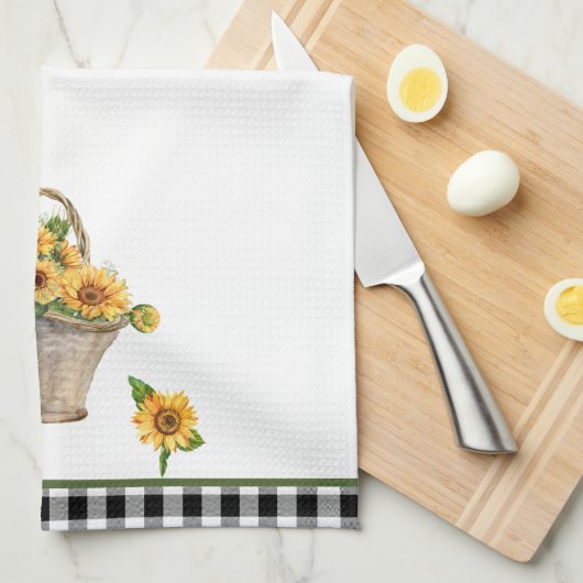 Blumenkörbe Geschirrtuch (Viertel Falte)