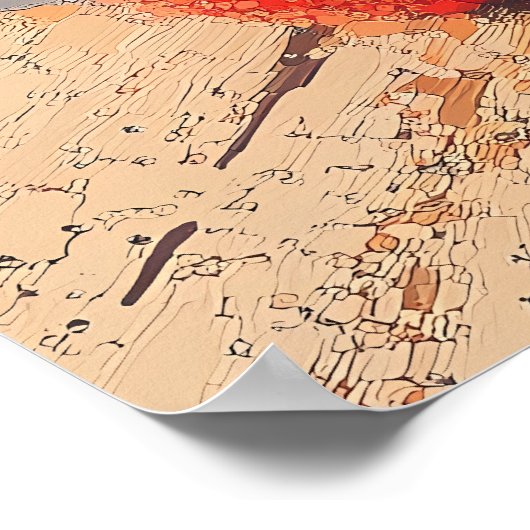 Blumenkörbe von Äpfeln durch Sonnenlicht Poster (Ecke)