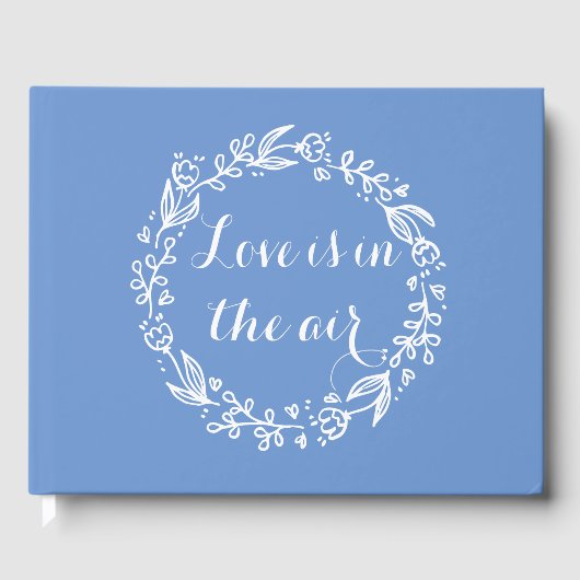 Blumenkornblume Blau & Weiße Hochzeitsblumen Gästebuch (Vorderseite)