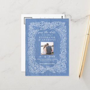 Blumenkornblume Blauer Foto Rett Datum Postkarte