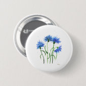 Blumenkornblumen Blumen Aquarell Button (Vorne & Hinten)