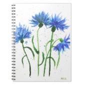 Blumenkornblumen Blumen Aquarell Notizblock (Vorderseite)