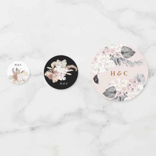 Blumenkorntöne aus Pampas, getrocknet Konfetti (Vorderseiten)