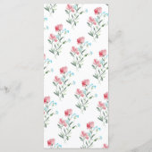 Blumenkost Rustikale Wildblumen Abendmenü Menükarte (Rückseite)