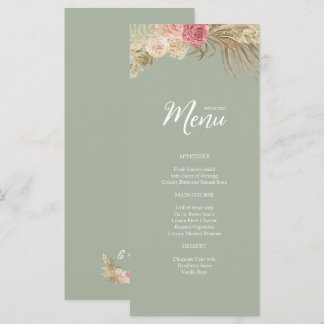 Blumenkost "Sage green Boho Floral Wedding Flat Me Menükarte