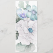 Blumenkost und Berries Blumenmenü Aquamarin D476 Menükarte (Rückseite)