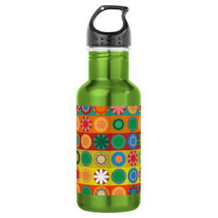 Blumenkraft in Reihen Trinkflasche